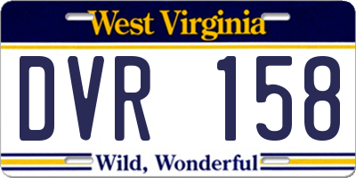 WV license plate DVR158