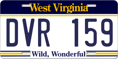 WV license plate DVR159