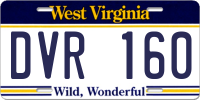 WV license plate DVR160