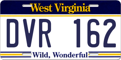 WV license plate DVR162