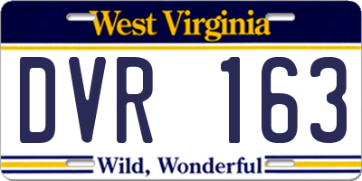 WV license plate DVR163
