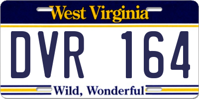 WV license plate DVR164