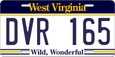 WV license plate DVR165