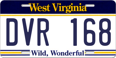 WV license plate DVR168