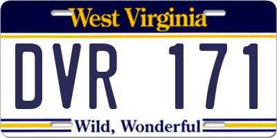 WV license plate DVR171