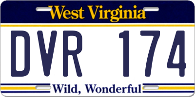 WV license plate DVR174