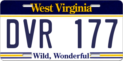 WV license plate DVR177