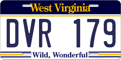 WV license plate DVR179