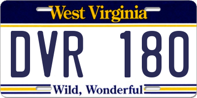 WV license plate DVR180