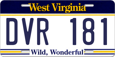 WV license plate DVR181