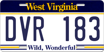 WV license plate DVR183