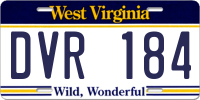 WV license plate DVR184