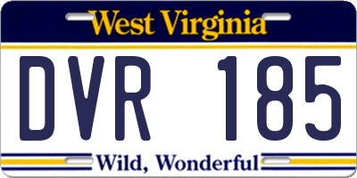 WV license plate DVR185