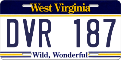 WV license plate DVR187