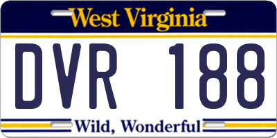 WV license plate DVR188