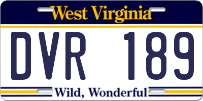 WV license plate DVR189