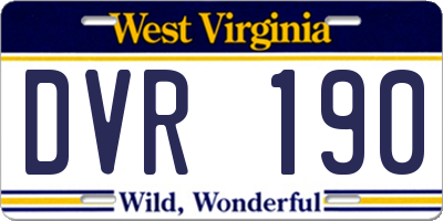 WV license plate DVR190
