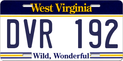 WV license plate DVR192