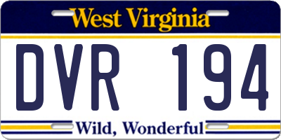 WV license plate DVR194