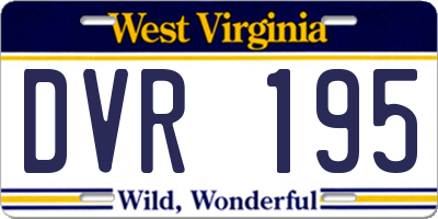WV license plate DVR195