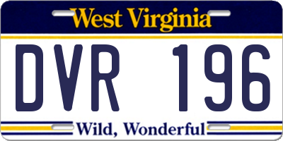 WV license plate DVR196