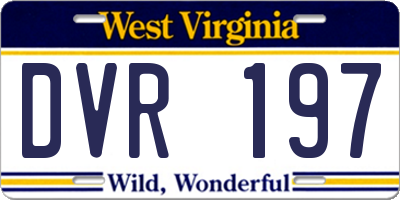 WV license plate DVR197