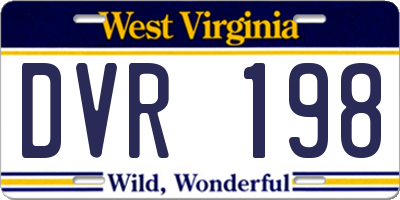 WV license plate DVR198