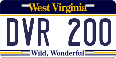 WV license plate DVR200