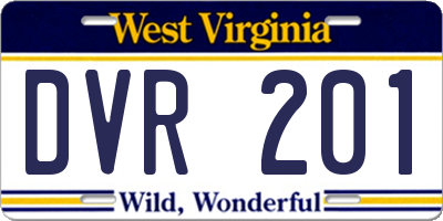 WV license plate DVR201