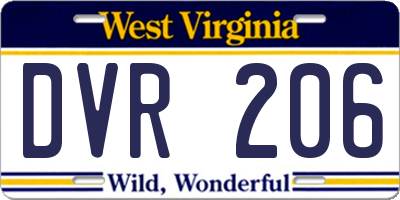 WV license plate DVR206