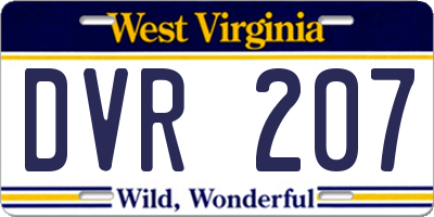WV license plate DVR207