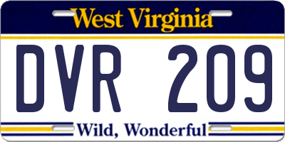 WV license plate DVR209