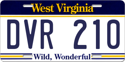 WV license plate DVR210