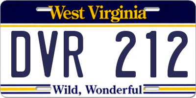 WV license plate DVR212