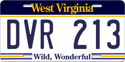 WV license plate DVR213