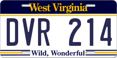 WV license plate DVR214