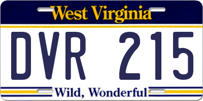 WV license plate DVR215