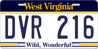 WV license plate DVR216