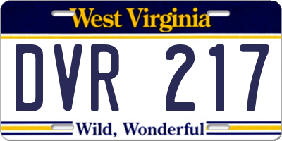 WV license plate DVR217