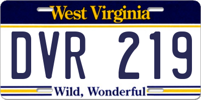 WV license plate DVR219