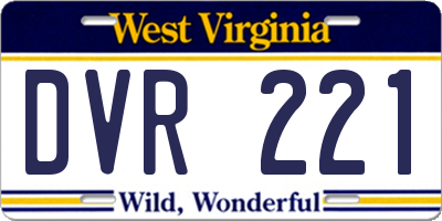 WV license plate DVR221