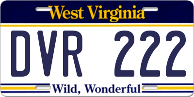 WV license plate DVR222