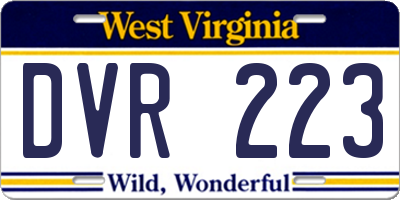 WV license plate DVR223