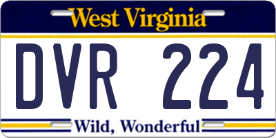WV license plate DVR224