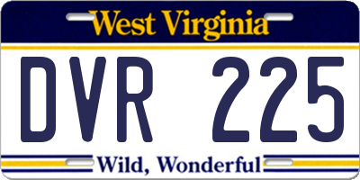 WV license plate DVR225