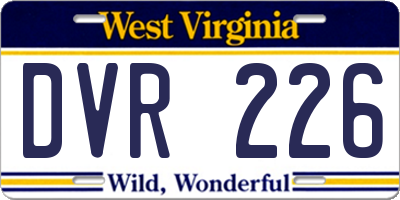 WV license plate DVR226