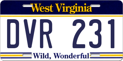 WV license plate DVR231