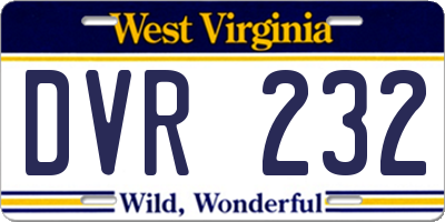 WV license plate DVR232