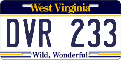 WV license plate DVR233