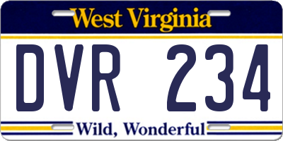 WV license plate DVR234